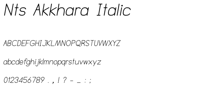 NTS Akkhara Italic font